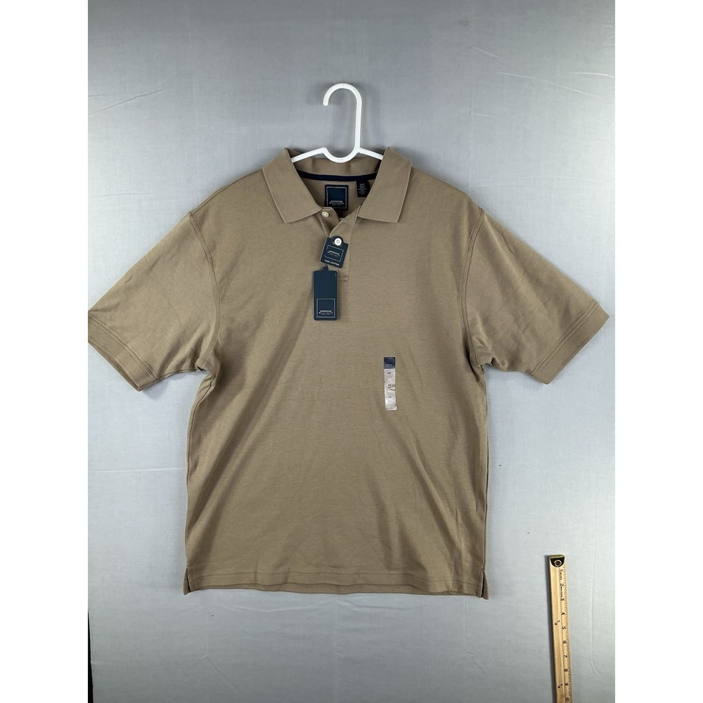 Arrow Mens Polo Shirt Tan Short Sleeve Cotton NWT Size S